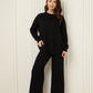 Heart detail soft knit co-ord in Black