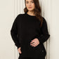 Heart detail soft knit co-ord in Black