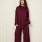 Soft knit oversize co-ord in Wine