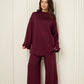 Soft knit oversize co-ord in Wine