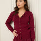 Peplum detailed co-ord in Wine