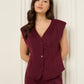Vest button corset co-ord in Wine