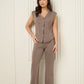Vest button corset co-ord in Taupe