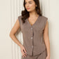Vest button corset co-ord in Taupe