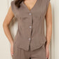 Vest button corset co-ord in Taupe