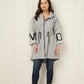 LOVE detailed parker jacket in Grey