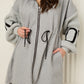 LOVE detailed parker jacket in Grey