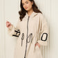 LOVE detailed parker jacket in Beige