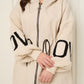 LOVE detailed parker jacket in Beige