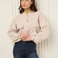 Front  pocket detailed cropped jacket in Beige