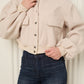 Front  pocket detailed cropped jacket in Beige