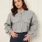 Front pocket detailed cropped jacket in Grey