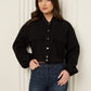 Front pocket detailed cropped jacket in Black