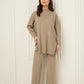 Side zip detailed co-ord in Taupe