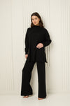Side zip detailed co-ord in Black