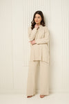 Side zip detailed co-ord in Beige
