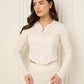 Soft ribbed zip hoody set in Beige