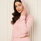 Soft ribbed zip hoody set in Pink