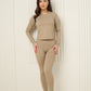 Long sleeve active leisure legging set in Taupe