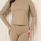 Long sleeve active leisure legging set in Taupe
