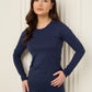 Long sleeve active leisure legging set in Navy