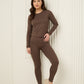 Long sleeve active leisure legging set in Choco