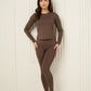 Long sleeve active leisure legging set in Choco