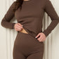 Long sleeve active leisure legging set in Choco