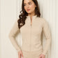 Active leisure jacket legging set in Beige