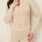 Active leisure jacket legging set in Beige