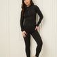 Active leisure jacket legging set in Black