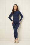 Active leisure jacket legging set in Navy