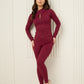 Active leisure jacket legging set in Wine