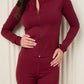 Active leisure jacket legging set in Wine