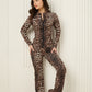 Active leisure jacket legging set in Leopard