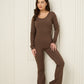 Active leisure jumpsuit in Choco