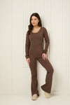 Active leisure jumpsuit in Choco