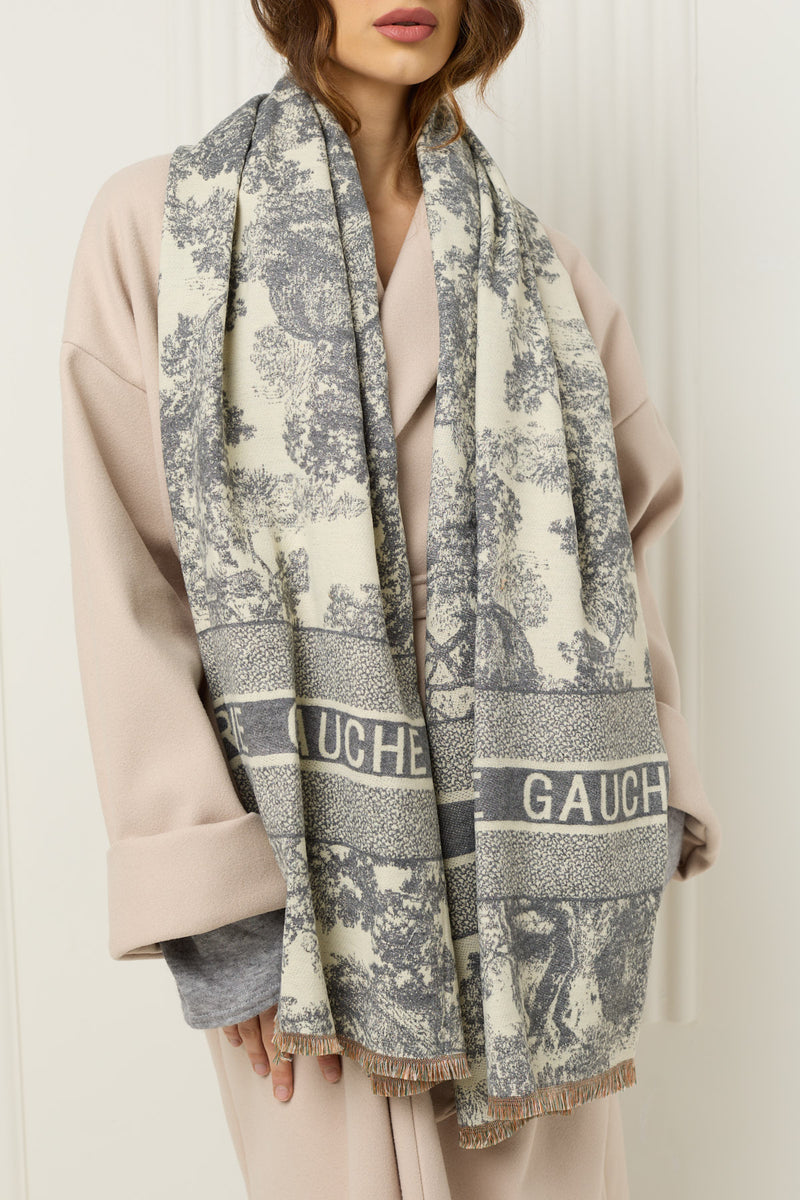 Forest printed scarf in Grey