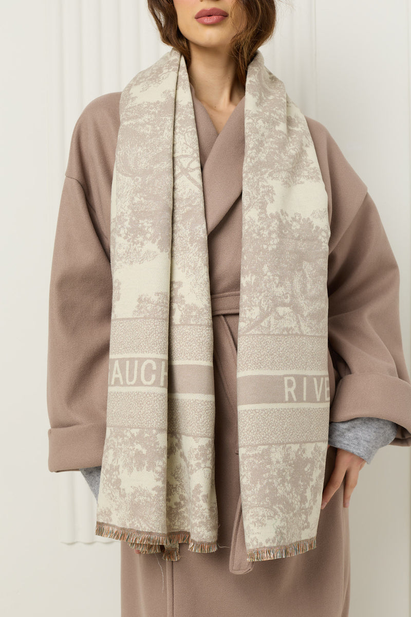 Forest printed scarf in Taupe