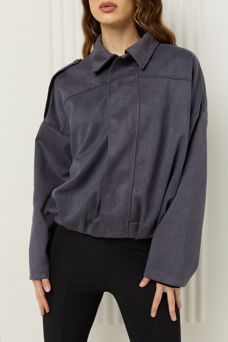 Suede bomber jacket in Grey