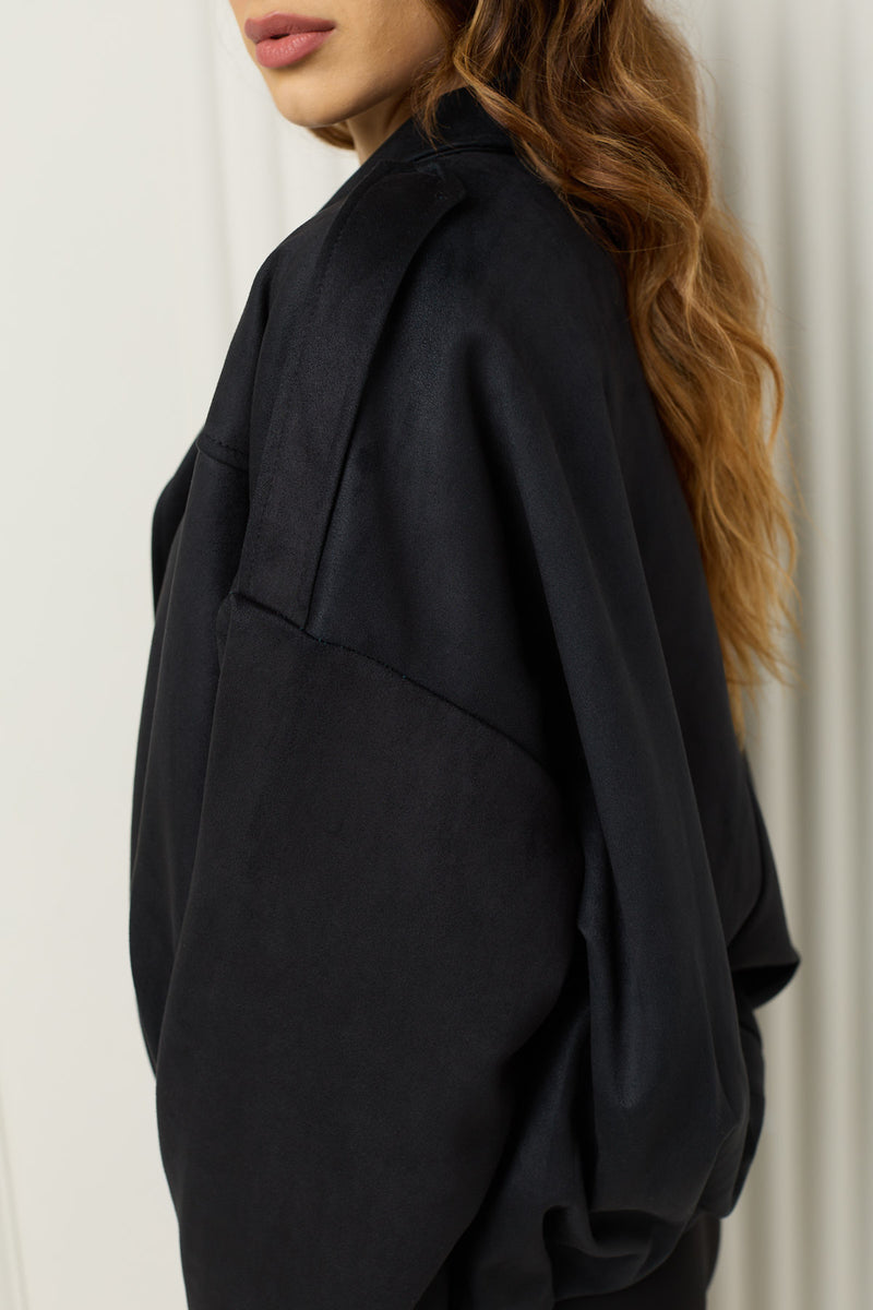Suede bomber jacket in Black