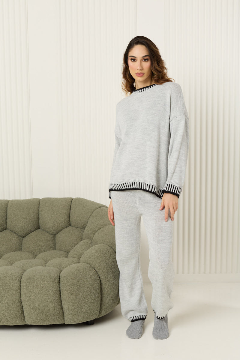 Piano detailed knit co-ord in Grey
