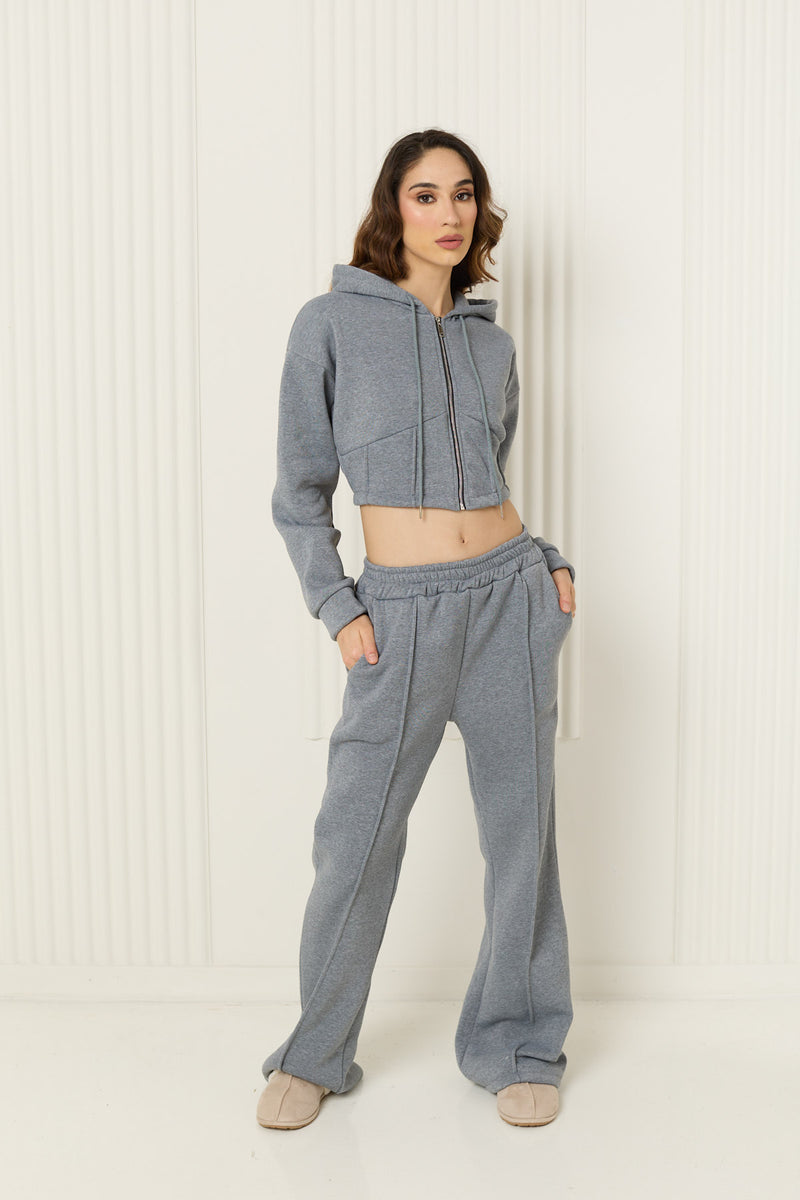 Corset detailed tracksuit in Grey