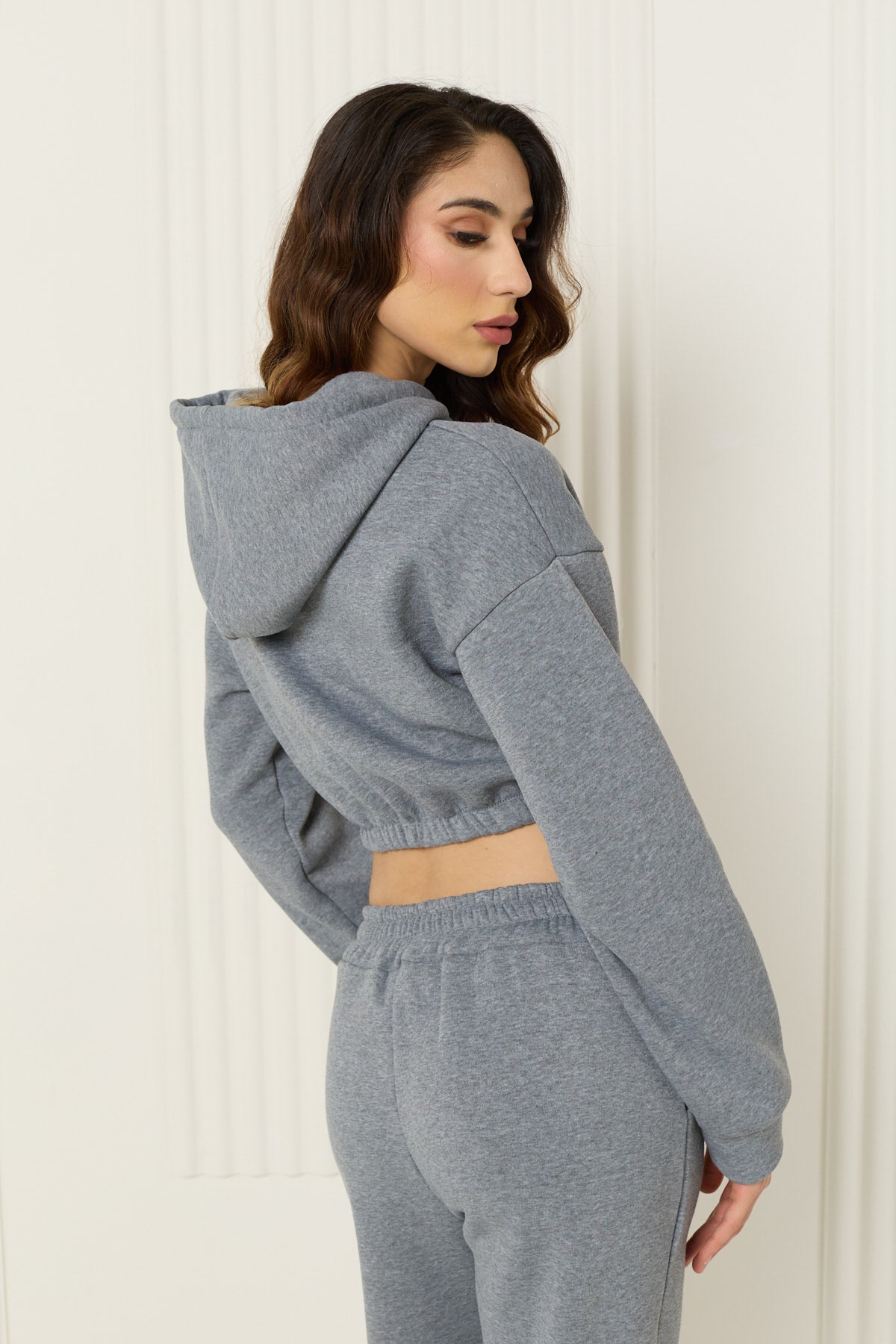 Corset detailed tracksuit in Grey