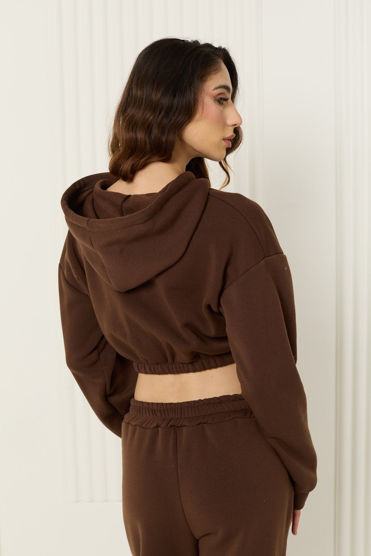 Corset detailed tracksuit in Choco