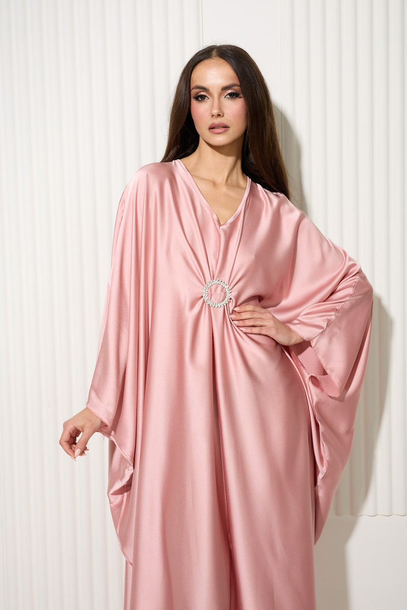 Baby Pink Dress with Central Diamond Gem Detail