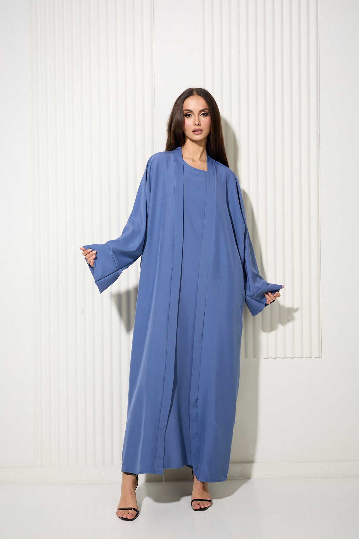 Duck Egg Blue Two Piece Vest Dress and Matching Kimono Set