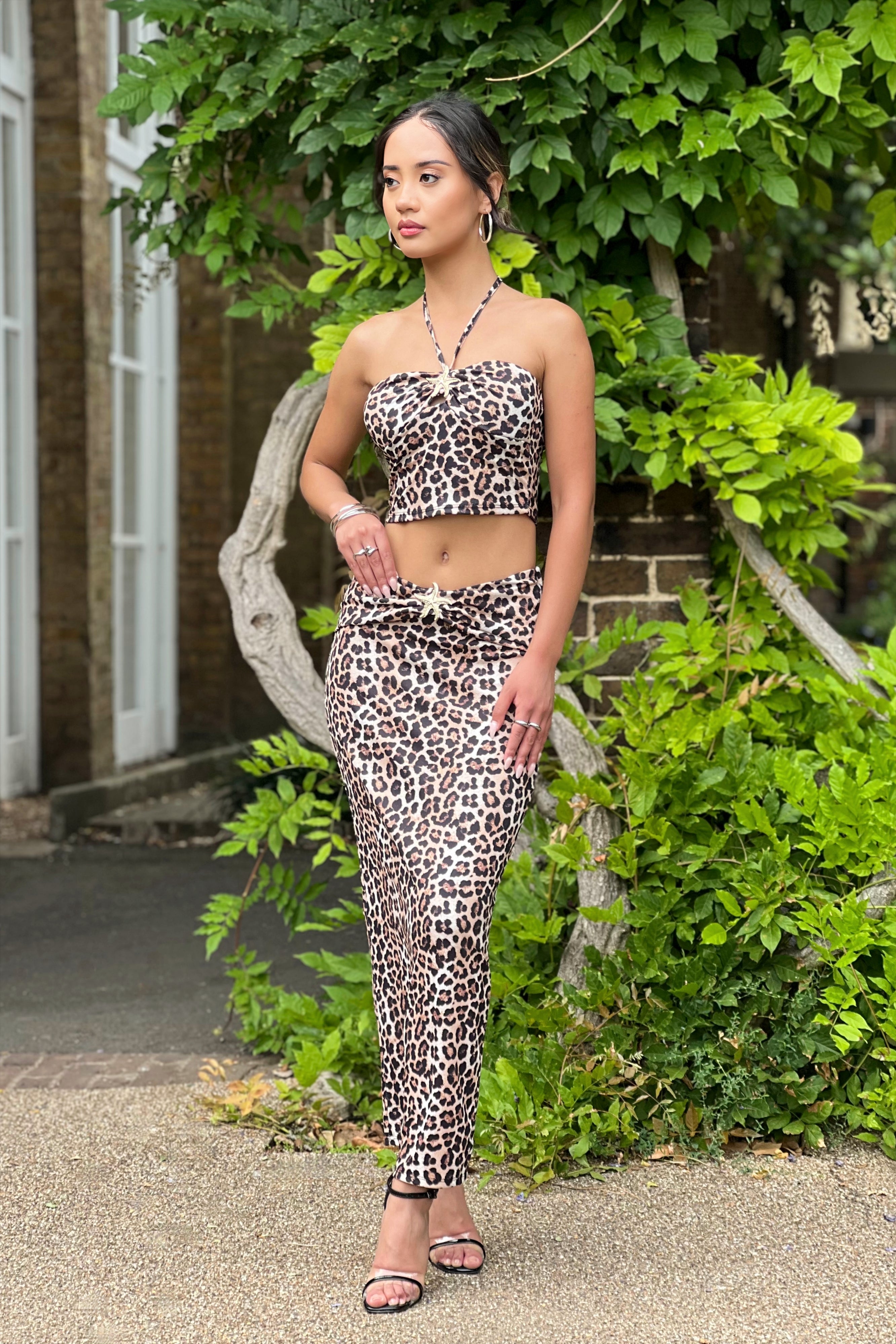 Starfish leopard print bandeau set