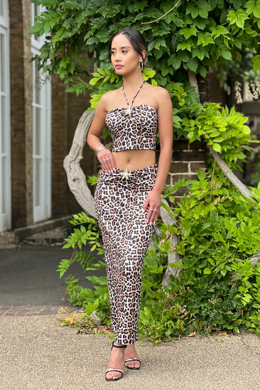 Starfish leopard print bandeau set