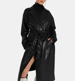 Vegan Leather Trench Coat